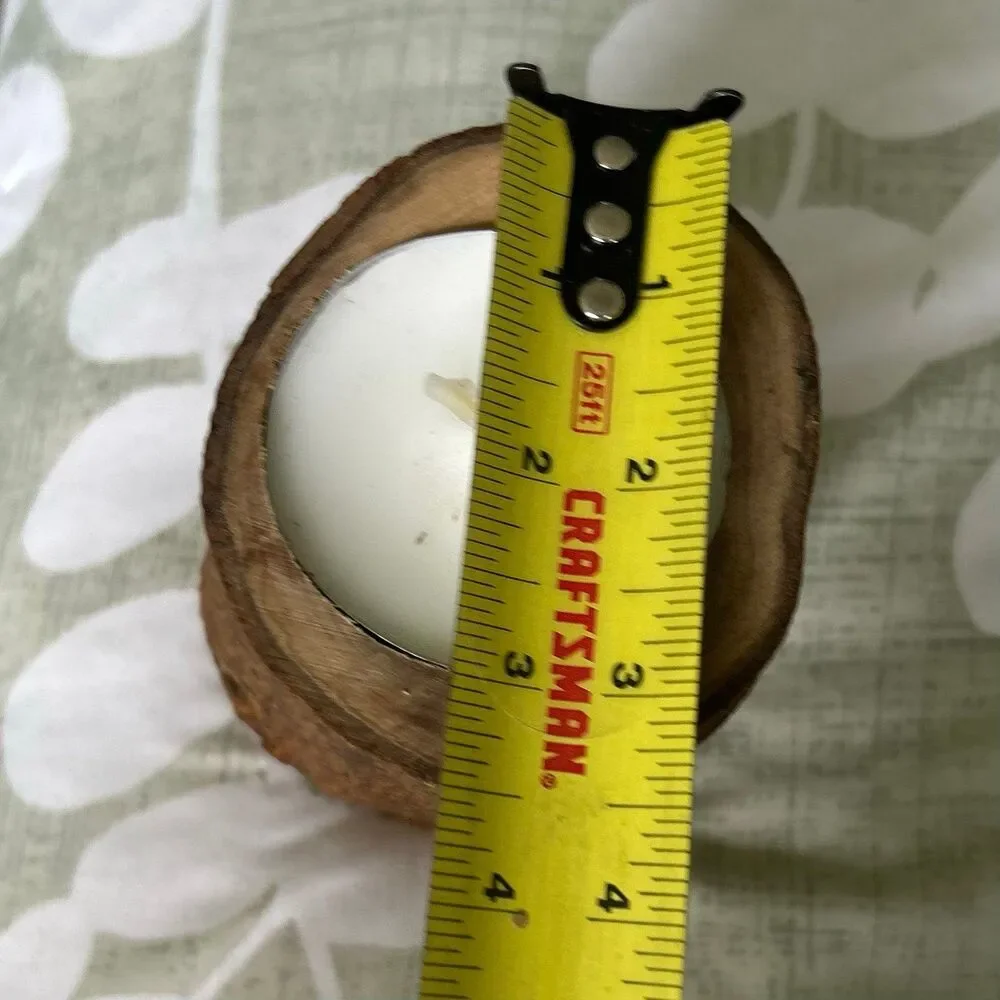 Rustic Wooden Bark Cabin Nature Woods Candle Accent Decor - Picture 9 of 9